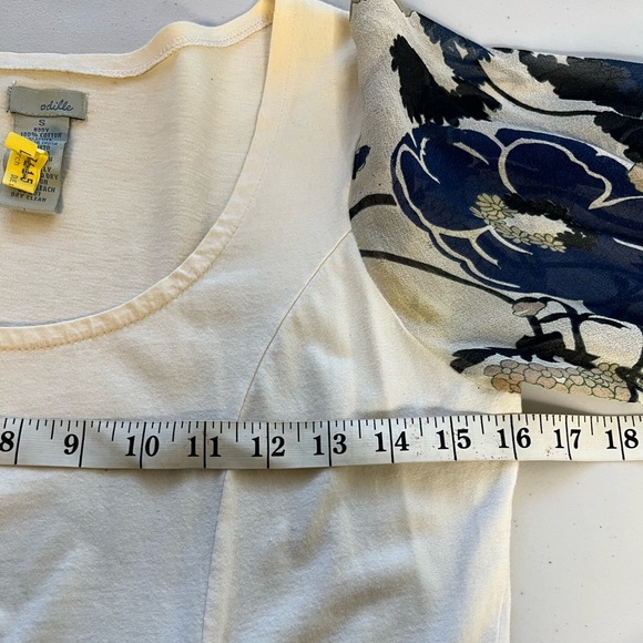 Anthropologie Odille Y2K Feminine Silk Floral Sheer Sleeves Blouse - Picture 8 of 13